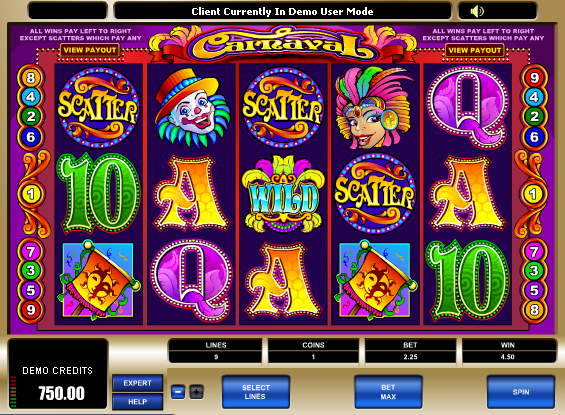 Haz click y juega el juego de tragamonedas gratis Carnaval Juego de tragamonedas Carnaval