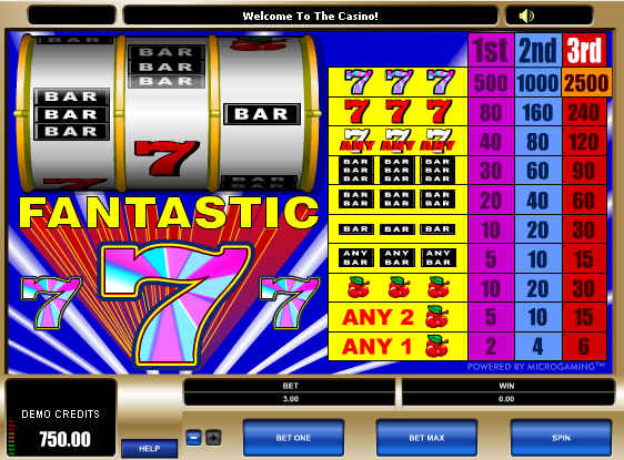 Juego de tragamonedas Fantastic 7s 