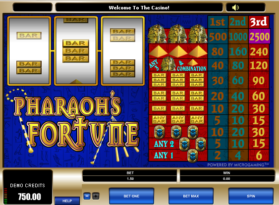 Haz click y juega el juego de tragamonedas gratis Pharaoh's Fortune Juego de tragamonedas Pharaoh's Fortune