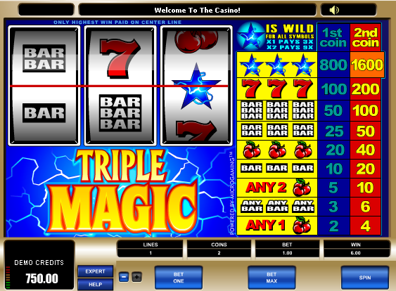 Haz click y juega el juego de tragamonedas gratis Triple Magic Juego de tragamonedas Triple Magic