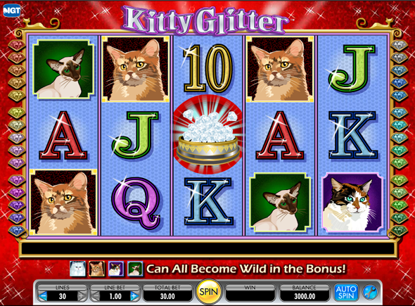 Haz click y juega el juego de tragamonedas gratis Kitty Glitter Kitty Glitter juegos de tragamonedas gratis