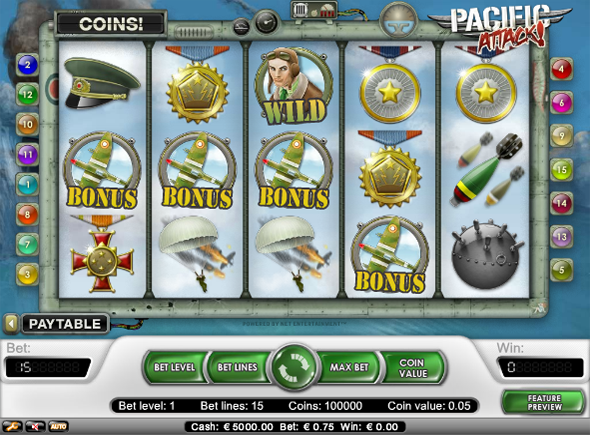 Haz click y juega el juego de tragamonedas gratis Pacific Attack Pacific Attack juegos de tragamonedas gratis